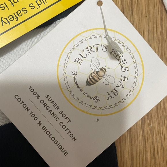 Burt's Bees Baby 24M Striped Foot Pajamas Snug Fit Organic Cotton Sleepwear NWT - Picture 4 of 6